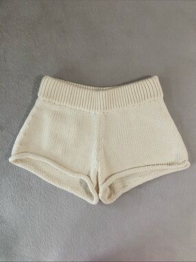 T by Alexander Wang Cream Knit Shorts